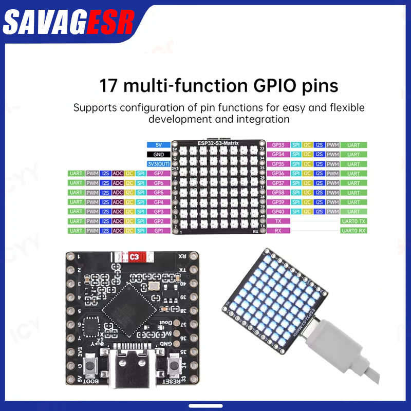 Rgb Led Matrix 8X8 - Мини-плата для разработки ESP32-S3 Matrix WIFI